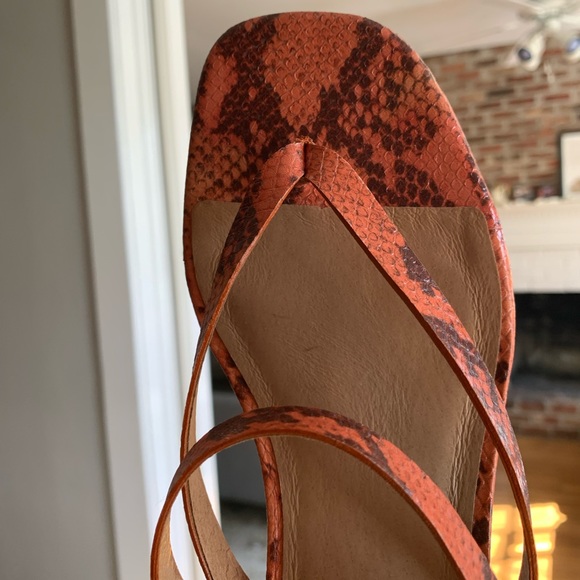 Madewell The Amber Sandal in Snake Embossed Leather, NEW WITH TAGS - Picture 7 of 10